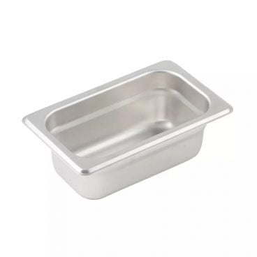 Winco SPJL-902 1/9 Size Standard Weight Anti-Jam Stainless Steel Steam Table / Hotel Pan - 2 1/2" Deep