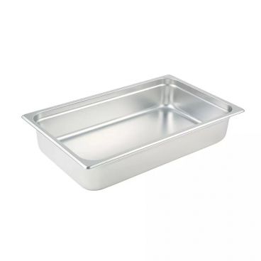 Winco SPJM-104 4" Full Size Solid Anti-Jam Steam Table Pan / Hotel Pan - 24 Gauge