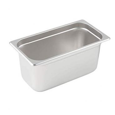 Winco SPJP-306 6" Third Size Solid Anti-Jam Steam Table Pan / Hotel Pan - 23 Gauge