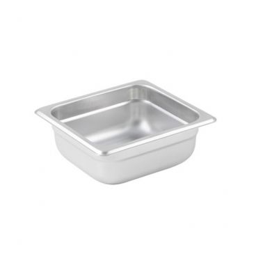 Winco SPJP-602 2 1/2" Sixth Size Solid Anti-Jam Steam Table Pan / Hotel Pan - 23 Gauge