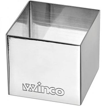 Winco SPM-22S 2" x 2" Square Stainless Steel Culinary Pastry Mold