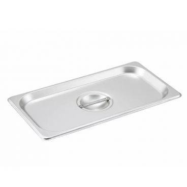 Winco SPSCT 1/3 Size Stainless Steel Solid Steam Table / Hotel Pan Cover