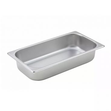 Winco SPT2 2 1/2" Third Size Solid Steam Table Pan / Hotel Pan - 25 Gauge