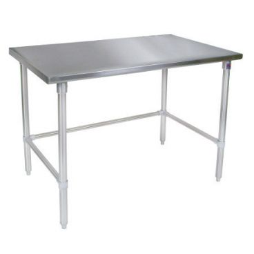 John Boos ST6-24120GBK Stainless Steel 120" x 24" Flat Top Work Table with Adjustable Galvanized Bracing