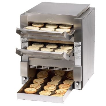 Star DT14 Countertop Stainless Steel Commercial Double Conveyor Toaster - 240V, 4800W