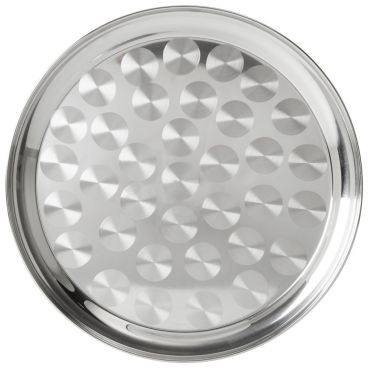 Winco STRS-12 12" Stainless Steel Round Serving Tray