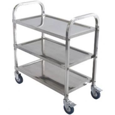 Winco SUC-30 3 Tier Stainless Steel Trolley with Casters