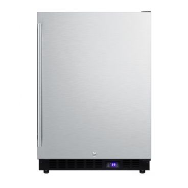 Summit SCFF53BSS 34" x 23.63" x 23.5" Stainless Steel Black Built-in or Freestanding  All-Freezer - 4.72 Cu. Ft, 115 Volts