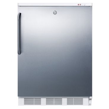 Summit VT65ML7BISSTB 33.5" x 23.63" x 23.5" Stainless   Steel White Medical Built-in or Freestanding Freezer - 3.5 Cu. Ft,   115 Volts