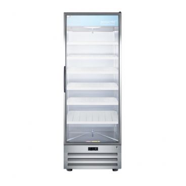 Summit ACR1718RH 79.25" x 27.63" x 24.75" Stainless Steel Glass Pharmaceutical Refrigerator - 17.0 Cu. Ft, 115 Volts