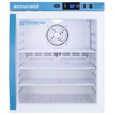 Summit ARG1PV Accucold Glass-Door 17 1/2" Wide Pharma-Vac Performance Series Compact Medical All-Refrigerator With 1.0 Cubic ft Capacity, 115V