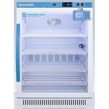 Summit ARG6PVDL2B Accucold Glass-Door 23 3/8" Wide Pharma-Vac Series Freestanding ADA Compliant Medical Vaccine Refrigerator With DL2B Data Logger, Antimicrobial Handle And 6.0 Cubic ft Capacity, 115V