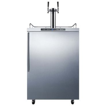 Summit SBC635MOS7HVTWIN 33.5" x 24" x 25.88" Outdoor Stainless Steel Draft Beer Dispenser - 5.6 Cu. Ft, 115 Volts