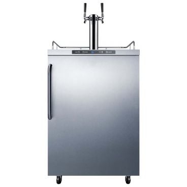 Summit SBC635MOS7TWIN 49" x 24" x 25.88" Stainless Steel Outdoor Draft Beer Dispenser - 5.6 Cu. Ft, 115 Volts