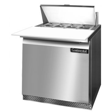 Continental Refrigerator SW32N8C-FB 32" Front Breathing Cutting Top Sandwich/Salad Prep Refrigerator With 1 Solid Door And 8 Pan Capacity, 115 Volts