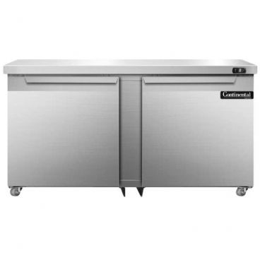 Continental Refrigerator SWF60N-U 60" Undercounter Freezer With 2 Solid Doors And 17.0 Cubic Foot Capacity, 115 Volts