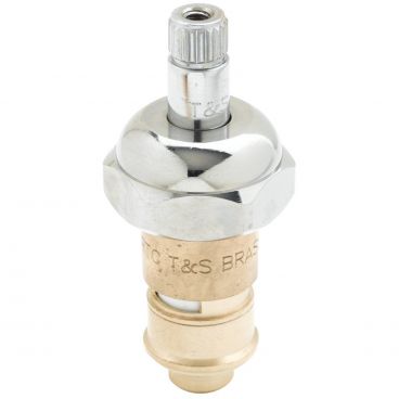 T&S Brass 011278-25 RTC Hot 3" Long Chrome-Plated Brass Cerama Cartridge With Bonnet And 10-32 UN Female Thread For All T&S Faucets 