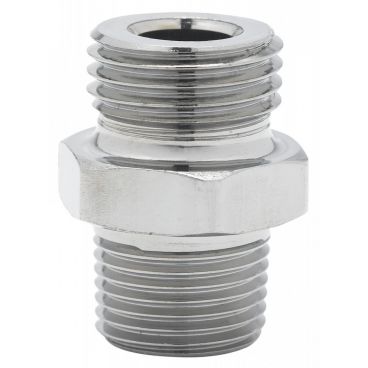 T&S Brass 053A Chrome-Plated Brass 3/8" NPT Male x 3/4" -14 UN Male Adapter With Washer