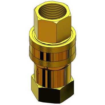 T&S Brass AG-5D Safe-T-Link Brass 3/4" NPT Female Inlet / Outlet 2-Piece Quick-Disconnect Gas Appliance Connector