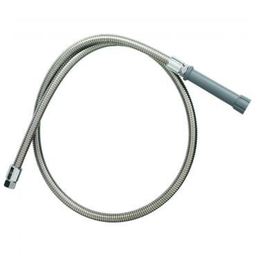 T&S Brass B-0060-H 60 Inch Flexible Stainless Steel Hose With Inner Polyurethane Hose And Heat Resistant Gray Handle