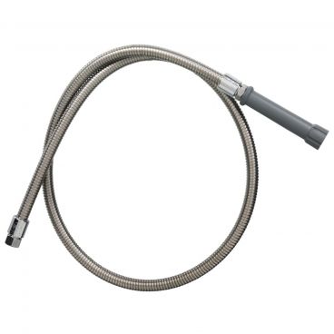 T&S B-0068-H Stainless Steel 68" Flex Hose with Gray Handle and Polyurethane Liner