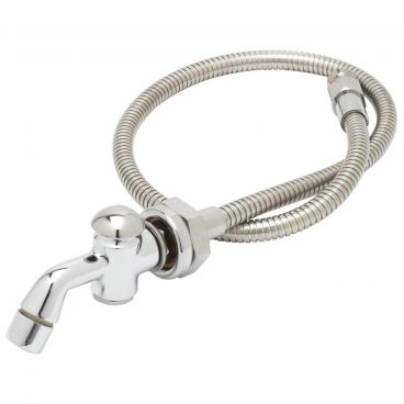 T&S Brass B-0101-BKF 36 Inch Flexible Stainless Steel Hose With Push Button 2.2 GPM Spray Valve And B-KF Deck Flange