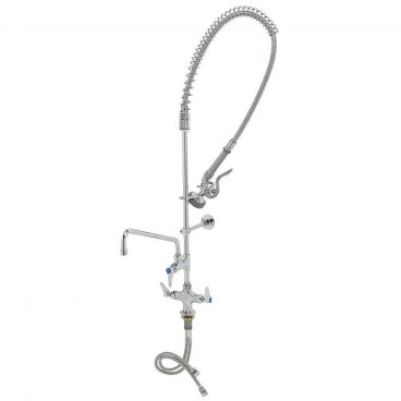 T&S Brass B-0113-ADF12-B Deck-Mount Single Hole EasyInstall Overhead Spring Pre-Rinse Unit With 44 Inch Hose And B-0107 1.15 GPM Spray Valve And 062X 12 Inch Swivel Nozzle