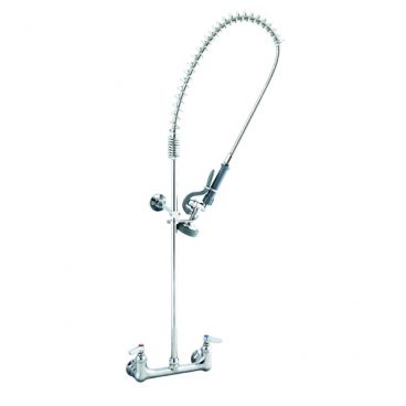T&S Brass B-0133-CR-B Easy Install 8" Wall Mounted Pre-Rinse Unit with 6" Wall Bracket on 8" Centers & 44" Stainless Steel Hose - 1.15 GPM