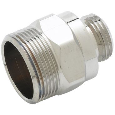 T&S Brass B-0412 Rigid to Swivel Chrome-Plated Brass 3/8" NPT Male Inlet To 1-20 UN Male Thread Swivel Outlet Adapter