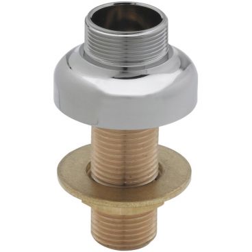 T&S Brass B-0431 Brass 4 1/4" Long 2" Diameter Horizontal Swivel Base Flange Assembly With Star Washer And 1/2" NPT Lock Nut And Washer