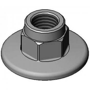 T&S Brass B-0481 Chrome-Plated Brass 2" Diameter Wall Flange With 1/2" NPT Female Inlet And 3/8" NPT Female Outlet