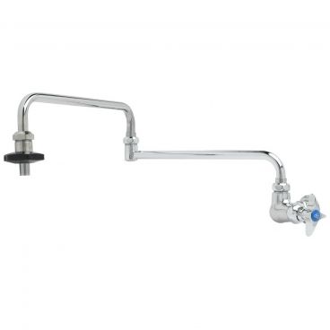 T&S Brass B-0594 Wall-Mount Single Temperature Pot Filler Faucet With 24 Inch Double-Jointed Nozzle And 4-Arm Handle