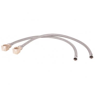 T&S Brass B-1105-KIT Inlet Kit With 24" Long Stainless Steel Braided Flex Supply Hose With 1/2" NPT Close Elbow