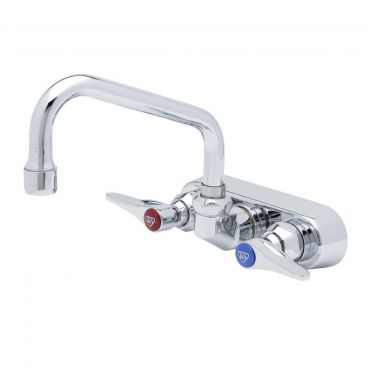 T&S Brass B-1115 Wall Mount Workboard Faucet with 6" Swing Nozzle and 4" Centers