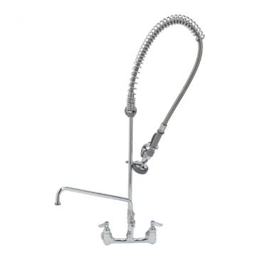 T&S Brass B-2187 8" Wall Mounted Pre-Rinse Unit with 6" Wall Bracket & 44" Flexible PVC Hose - 1.15 GPM