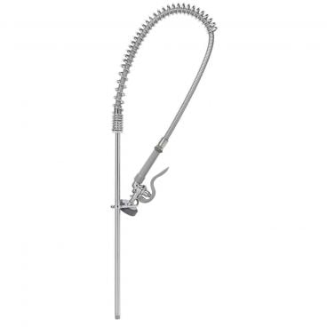 T&S Brass B-2250-B Overhead Spring Baseless Pre-Rinse Assembly With 44 Inch Hose And B-0107 1.15 GPM Low Flow Spray Valve With B-0109-01 6 Inch Wall Bracket