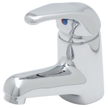 T&S Brass B-2701 Deck-Mount Single Hole ADA Compliant Single Lever 2.20 GPM Faucet With 16" Flexible Stainless Steel Supply Hoses And Ceramic Cartridge With Adjustable Temperature Limit Stop