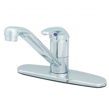 T&S Brass B-2731 Deck-Mount 8 Inch Centers ADA Compliant Single Lever 2.20 GPM Faucet With 9 Inch Swivel Spout On 10 Inch Deckplate And 16 Inch Flexible Stainless Steel Supply Hoses