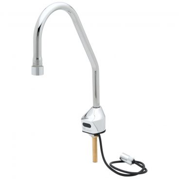 T&S Brass EC-3100-LF22-SB Deck-Mount Single Hole ADA Compliant ChekPoint Electronic Faucet With 8 1/16 Inch Surgical Bend Nozzle With 2.2 GPM Vandal Resistant Laminar Device With AC/DC Control Module