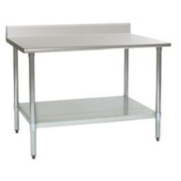 Eagle Group T2424E-BS 24" x 24" Stainless Steel 14 Gauge Work Table with Galvanized Undershelf and 4 1/2" Backsplash