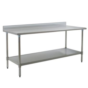 Eagle T2472E-BS Stainless Steel 24 Inch x 72 Inch Work Table w/ Backsplash