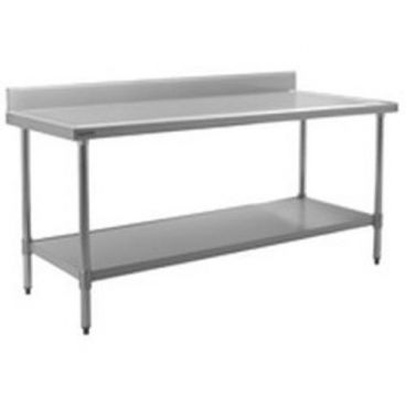 Eagle Group T3030SEM-BS 30" x 30" Stainless Steel Work Table with Undershelf and 4 1/2" Backsplash