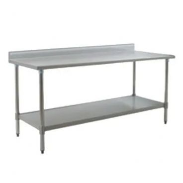 Eagle Group T3048SE-BS 30" x 48" Stainless Steel Work Table with Undershelf and 4 1/2" Backsplash