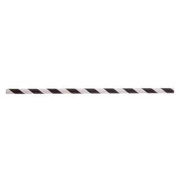 Tablecraft 100110 5-3/4" Unwrapped Black Striped Paper Cocktail Straws