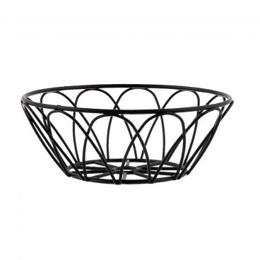 Tablecraft 10534 Petal Collection 6" Black Metal Wire Serving Basket