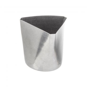 Tablecraft 10679 12 oz Triangular Stonewashed Stainless Steel Fry Cup
