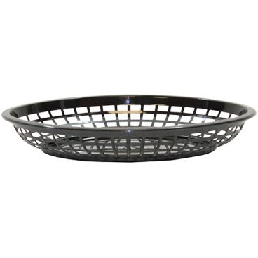 6 X Olympia Oval Food Basket Black Tableware Polypropylene Retro Serving 
