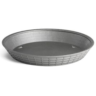 Tablecraft 137510GM 10" Gunmetal Gray Polypropylene Round Diner Platter / Fast Food Basket