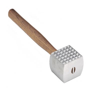 Tablecraft 3016 13" Cast Aluminum Meat Tenderizer with Wood Handle