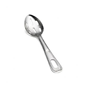 Tablecraft 3711SL Stainless Steel 11" Silver Slotted Basting Spoon